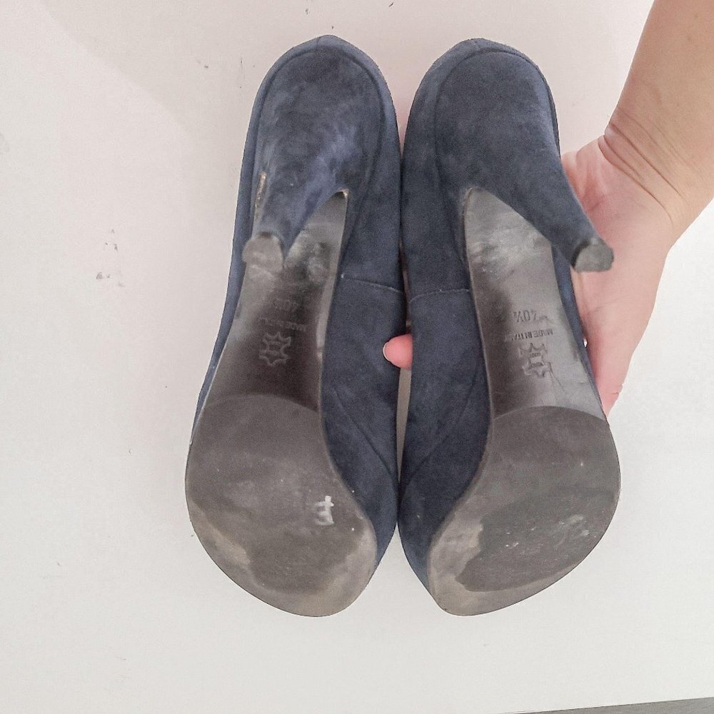 Gastone Lucioli Blue Platform High Heel Pumps 40.5 - Picture 7 of 8